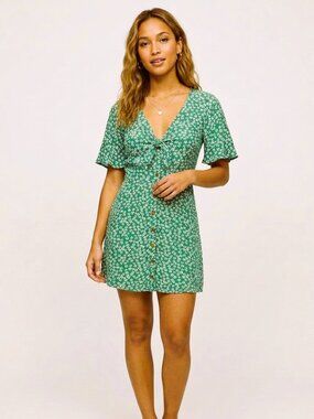 Abercrombie & Fitch Green Floral Button Down Dress